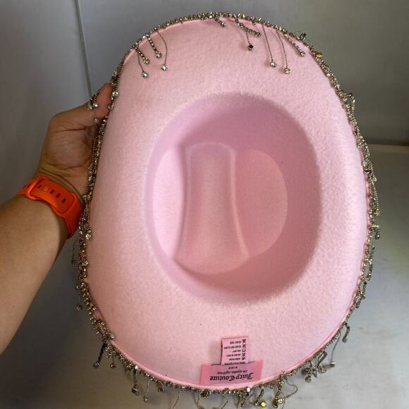 Juicy Couture Rare Pink Rhinestone  Western Cowboy Hat - Picture 2 of 6